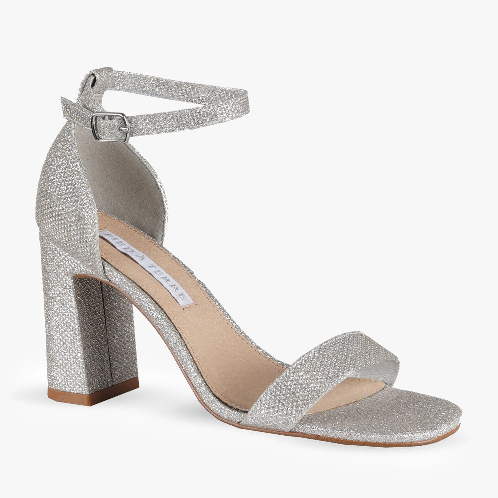 Silver Stiletto-Heel Ankle-Strap Pumps - CHARLES & KEITH US