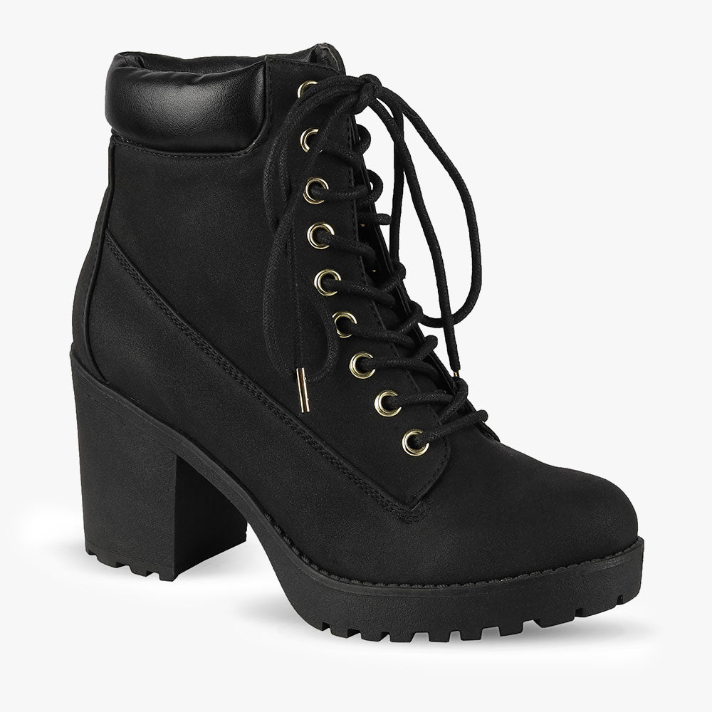 Naipalm by London Rebel | Black Lace Up Boots