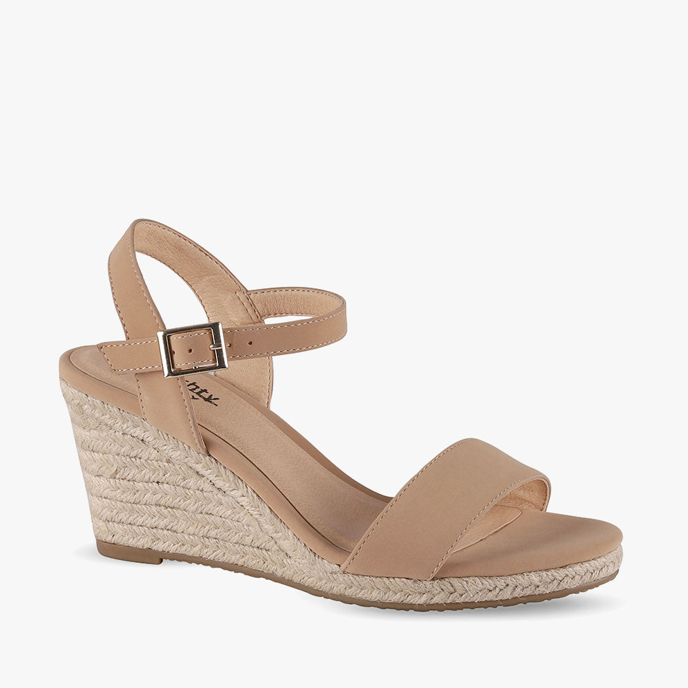 Goddess by Naughty Monkey Nude Espadrille Wedge - Main Image