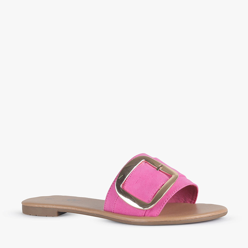 Brixton by Naughty Monkey Fuchsia Slide Sandal Famous Footwear