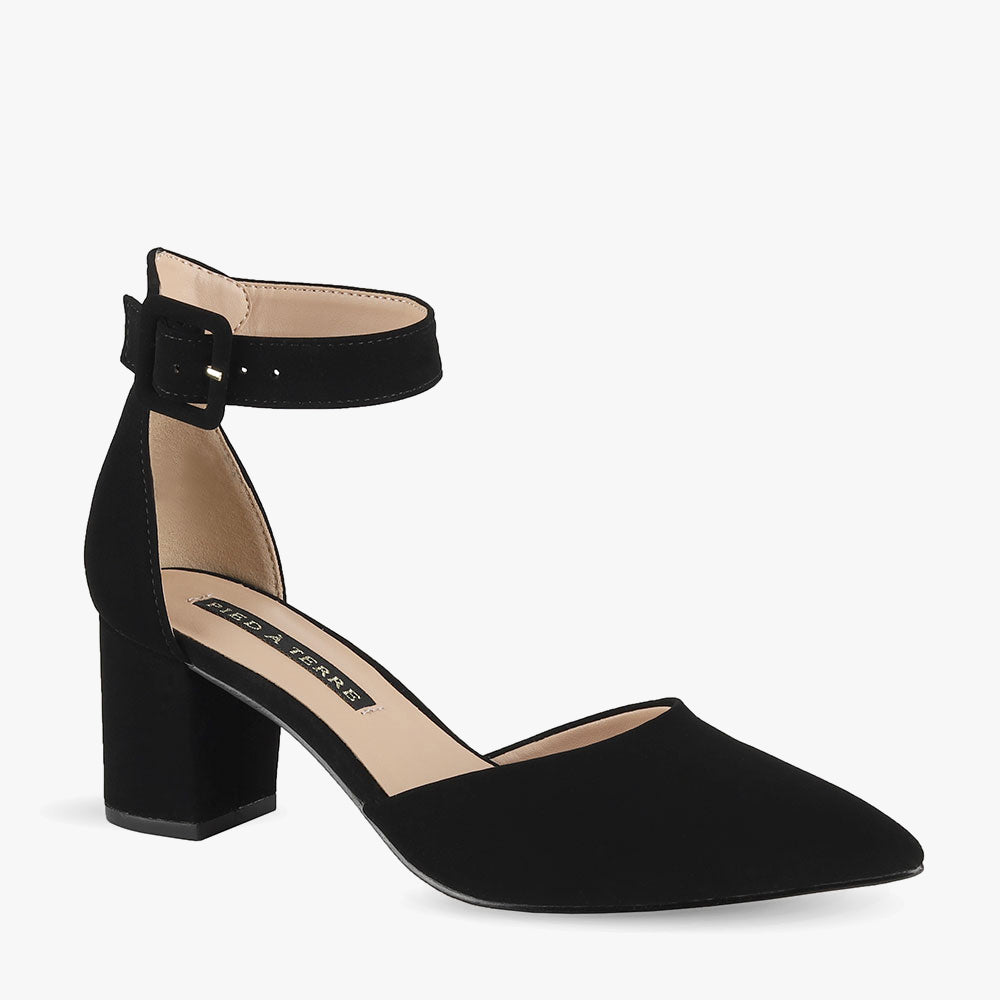Lunchtime by Pied A Terre Black Pointed Toe Heels